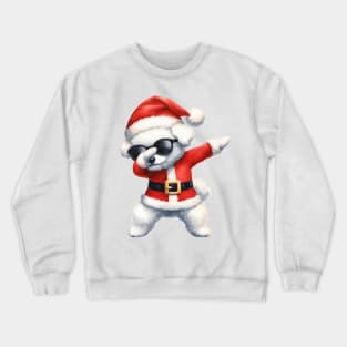 Christmas Bichon Frise Dog Dabbing Dance Crewneck Sweatshirt